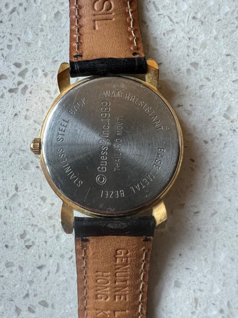 Guess Quartz Watch Women's 5.5 - 7" wrist Fossil Leather Band 1989 Gold Tone - Picture 4 of 8